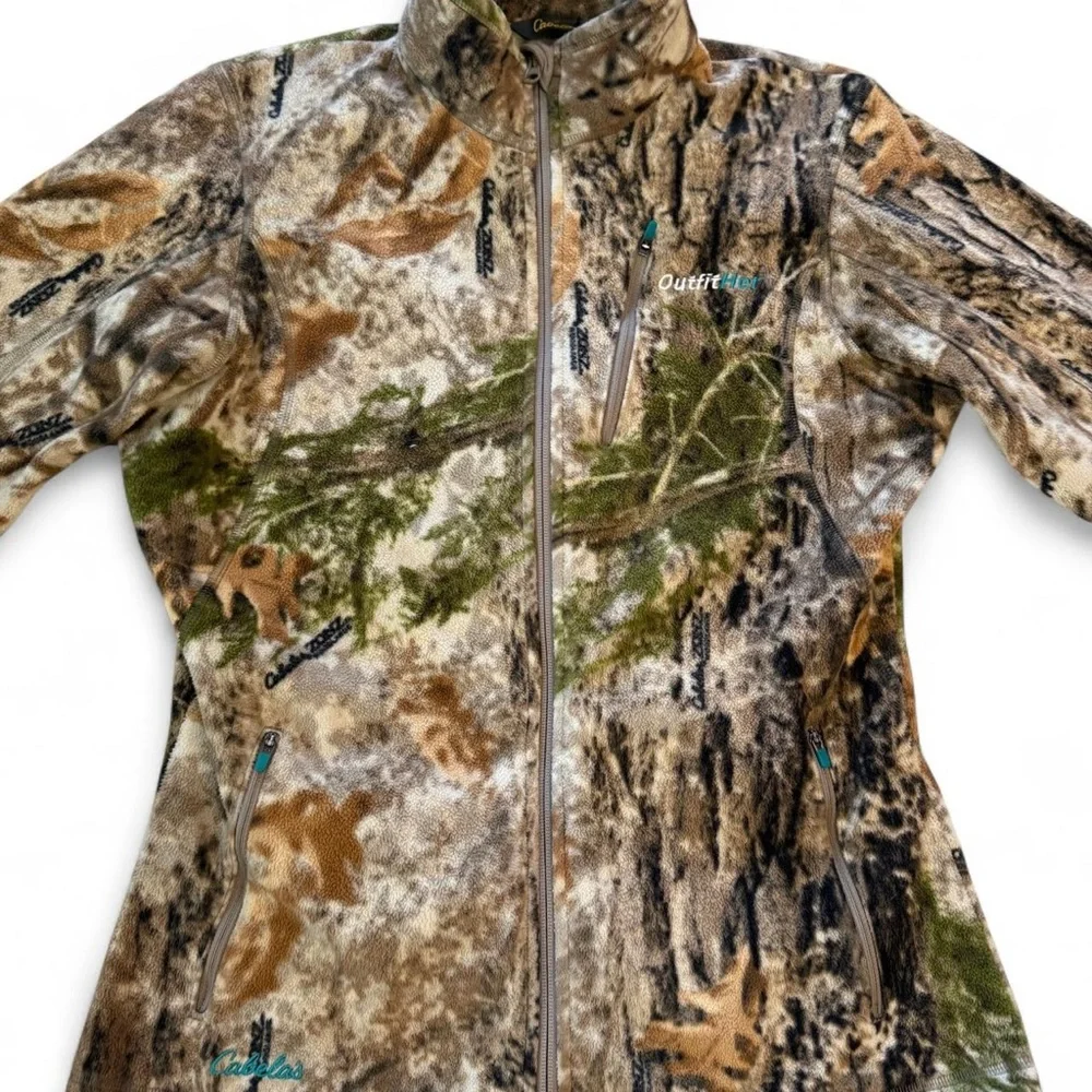 Cabela's Camouflage Fleece Zip Up Sweatshirt - Picture 3 of 8